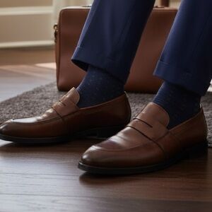 To Boot New York Penny Loafers Men’s 8 Brown Italian Leather Excellent!